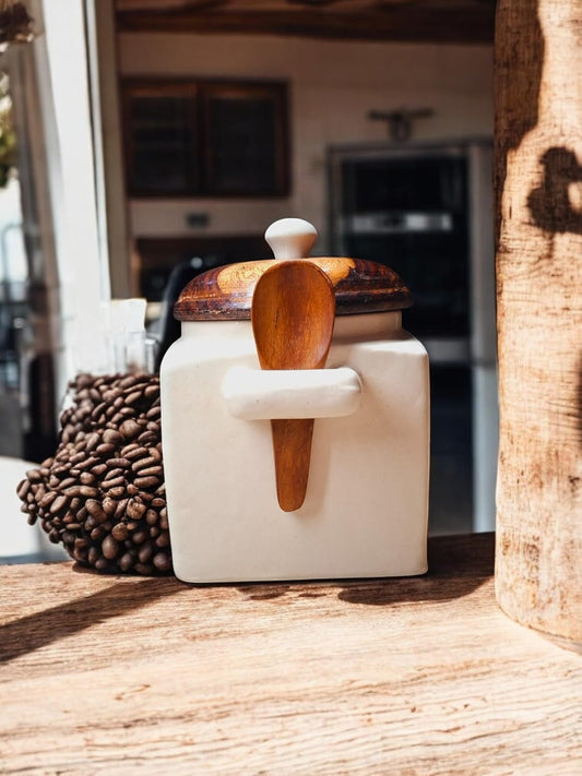 Morwee Glossy White Coffee Storage Jar