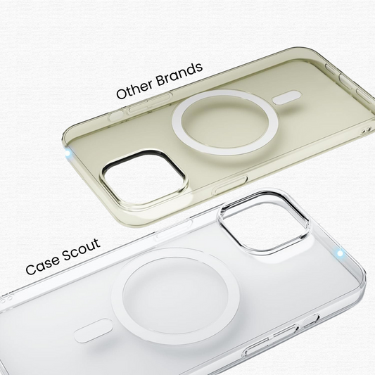 Anti Yellow MagSafe Clear Magnetic Case for iPhone 13/14/15/16 & Pro – Shockproof, Military-Grade, Scratch-Resistant TPU Back Cover