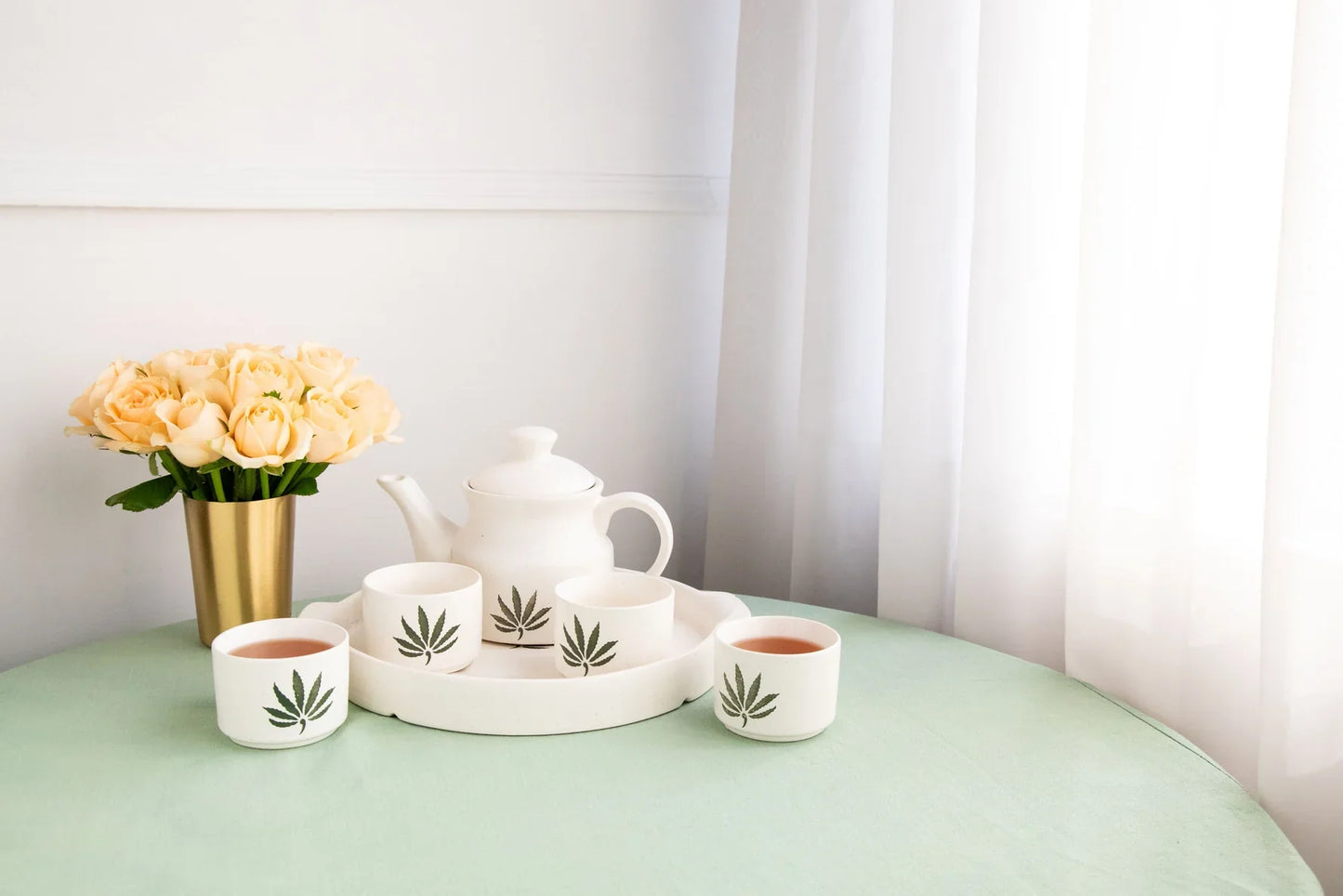 Morwee premium Ceramic 6 piece Morning Tea Set - Matte White