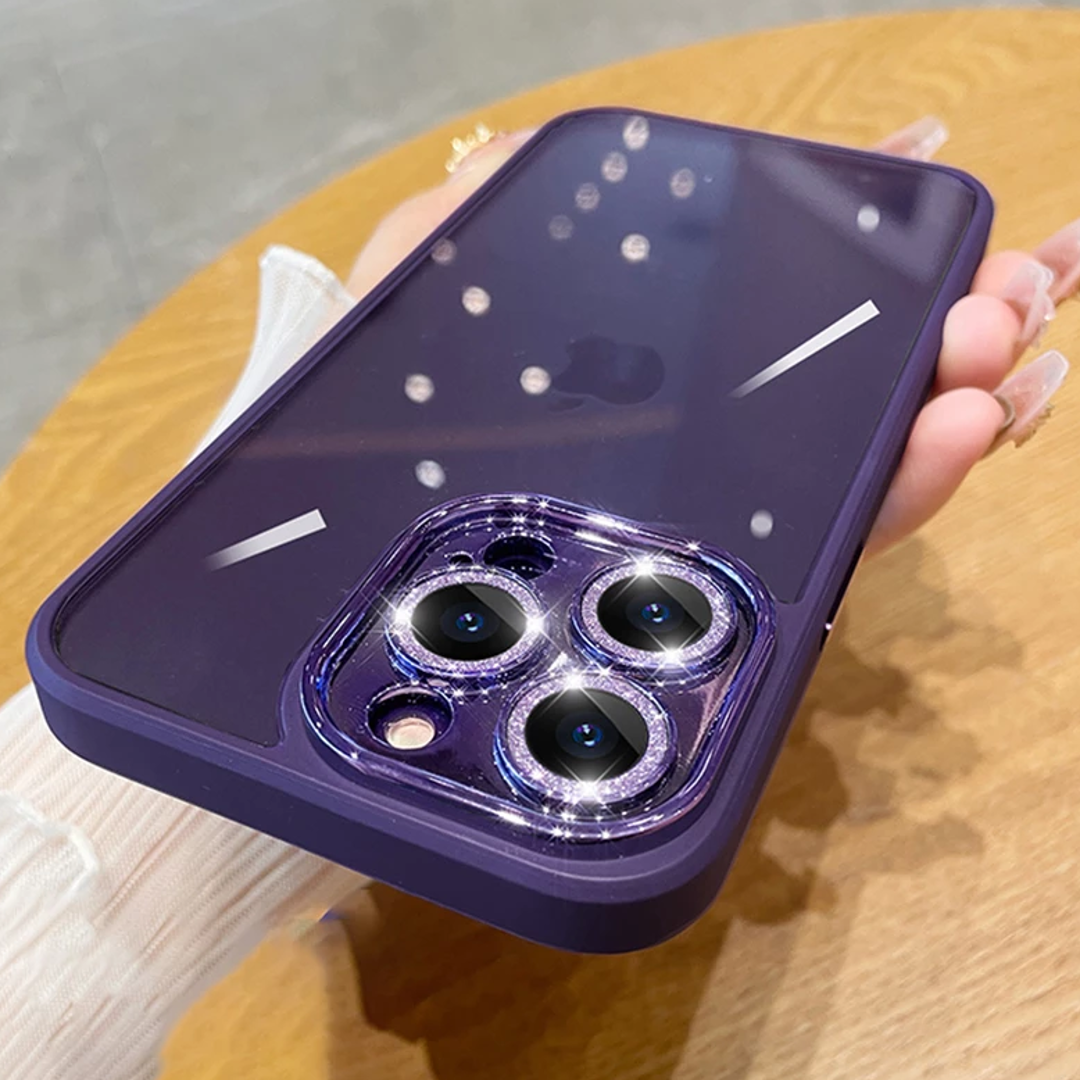iPhone 14 Diamond Camera Lens Clear Bumper Case
