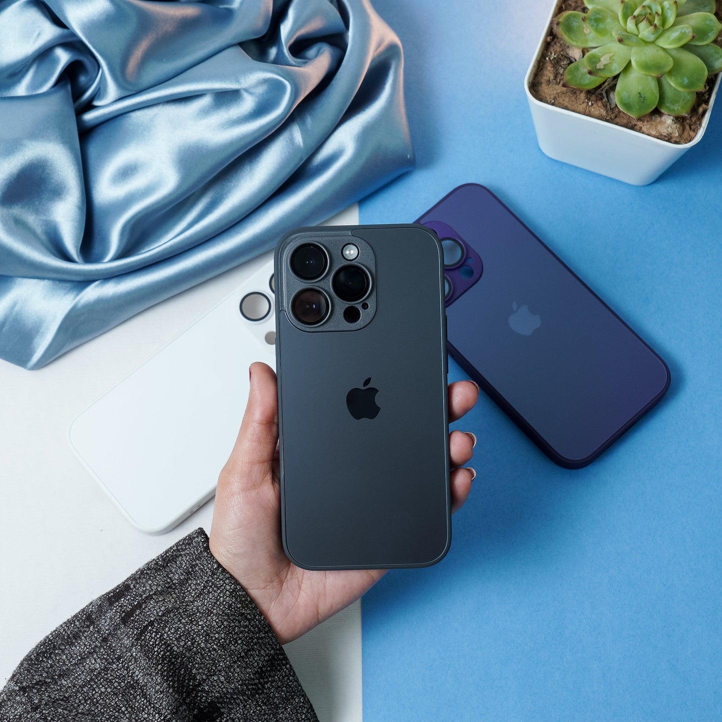 iPhone 14 Series Matte Glass Camera Lens Shell Case