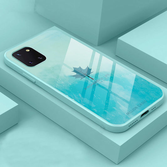 Galaxy Note 10 Series Watercolor Mapple Leaf Glass Case