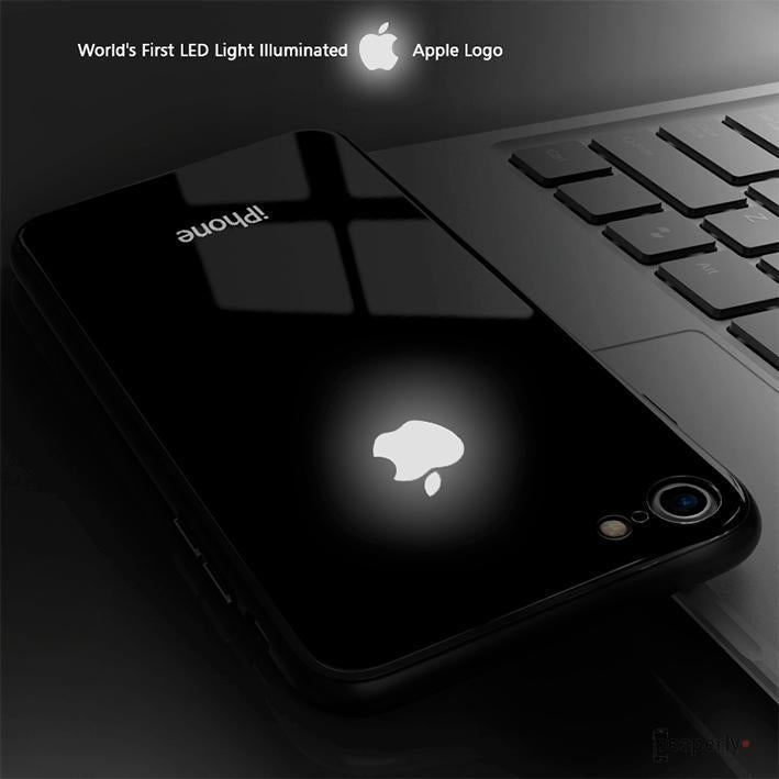 iPhone 8 LED Logo Glass Back Case