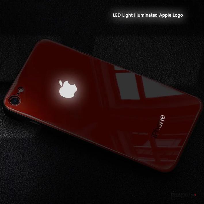 iPhone 8 LED Logo Glass Back Case