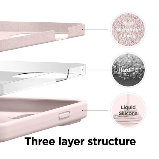 Matte Liquid Silicone Case for iPhone 13/14/15/16 & Pro β Lovely Pink β Soft Touch, Shockproof Back Cover