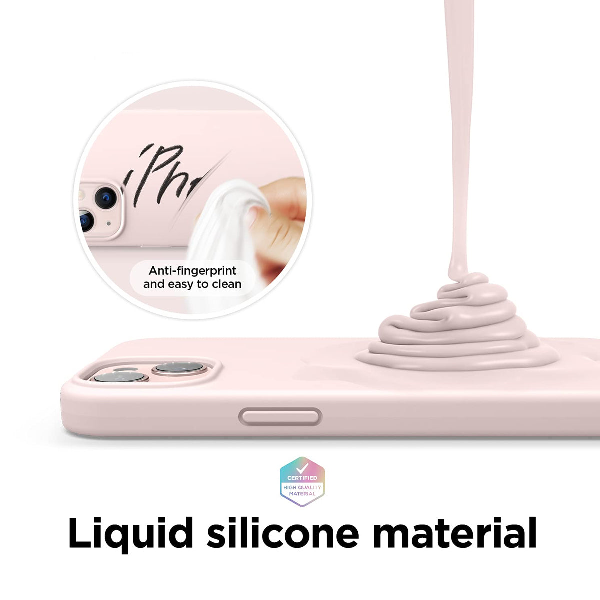 Matte Liquid Silicone Case for iPhone 13/14/15/16 & Pro – Lovely Pink – Soft Touch, Shockproof Back Cover