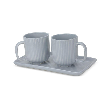 Morwee Gray cup set of 2 with tray