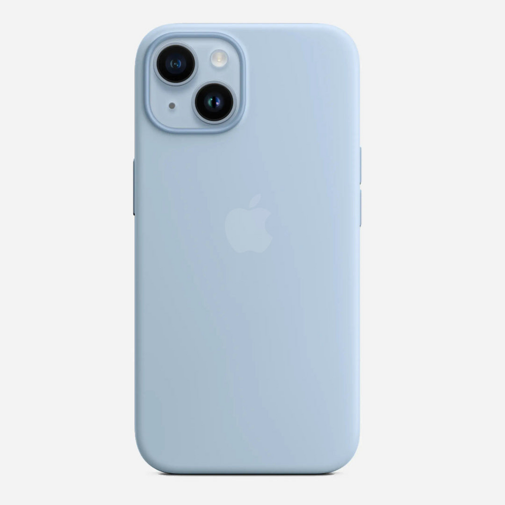 Light Blue Matte Liquid Silicone Case for iPhone