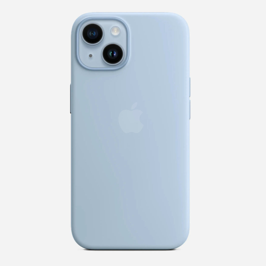 Light Blue Matte Liquid Silicone Case for iPhone