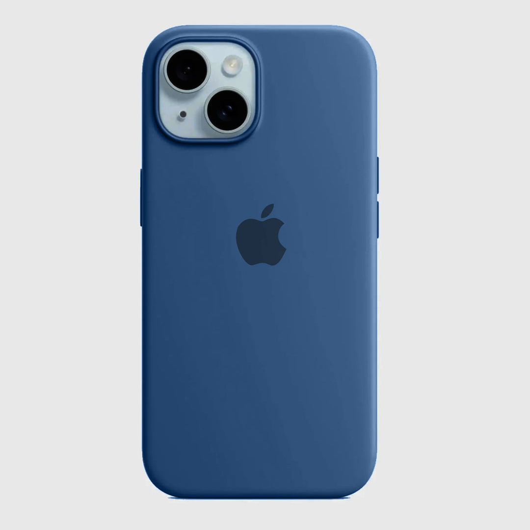 Matte Liquid Silicone Case for iPhone 13/14/15/16 & Pro – Dark Indigo – Soft Touch, Shockproof Back Cover