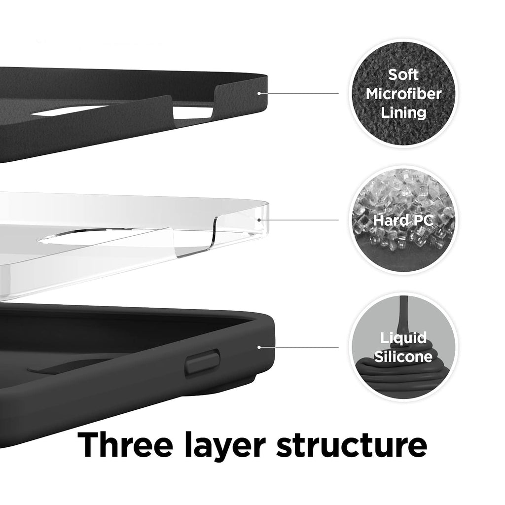 Black Liquid Silicone Case for iPhone