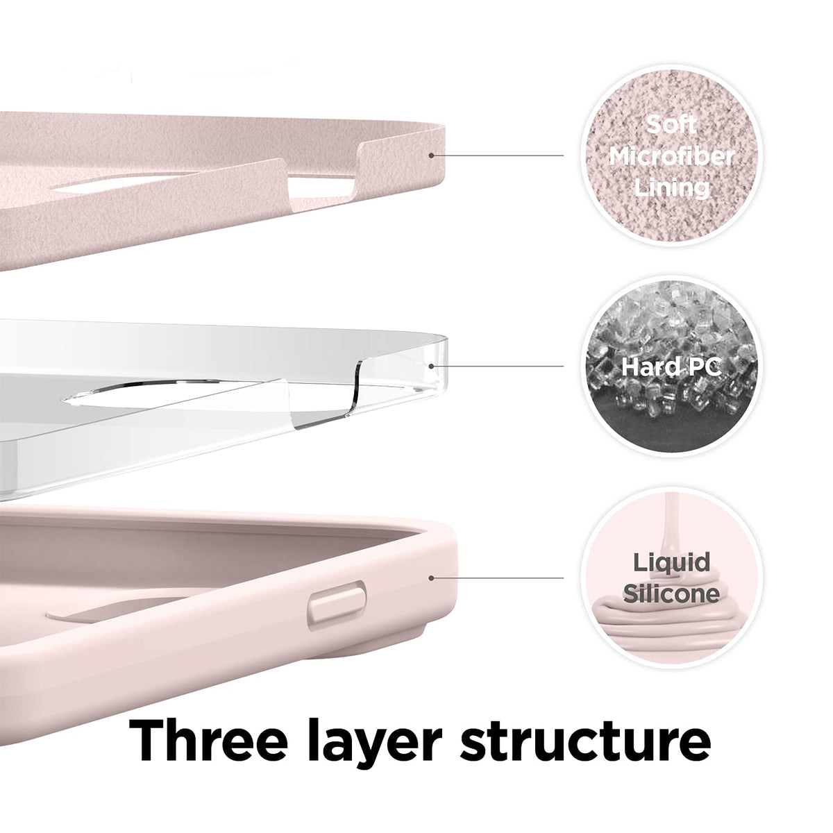 Lovely Pink Matte Liquid Silicone Case for iPhone