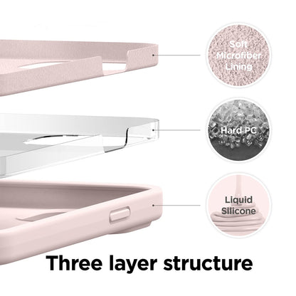 Matte Liquid Silicone Case for iPhone 13/14/15/16 & Pro – Lovely Pink – Soft Touch, Shockproof Back Cover