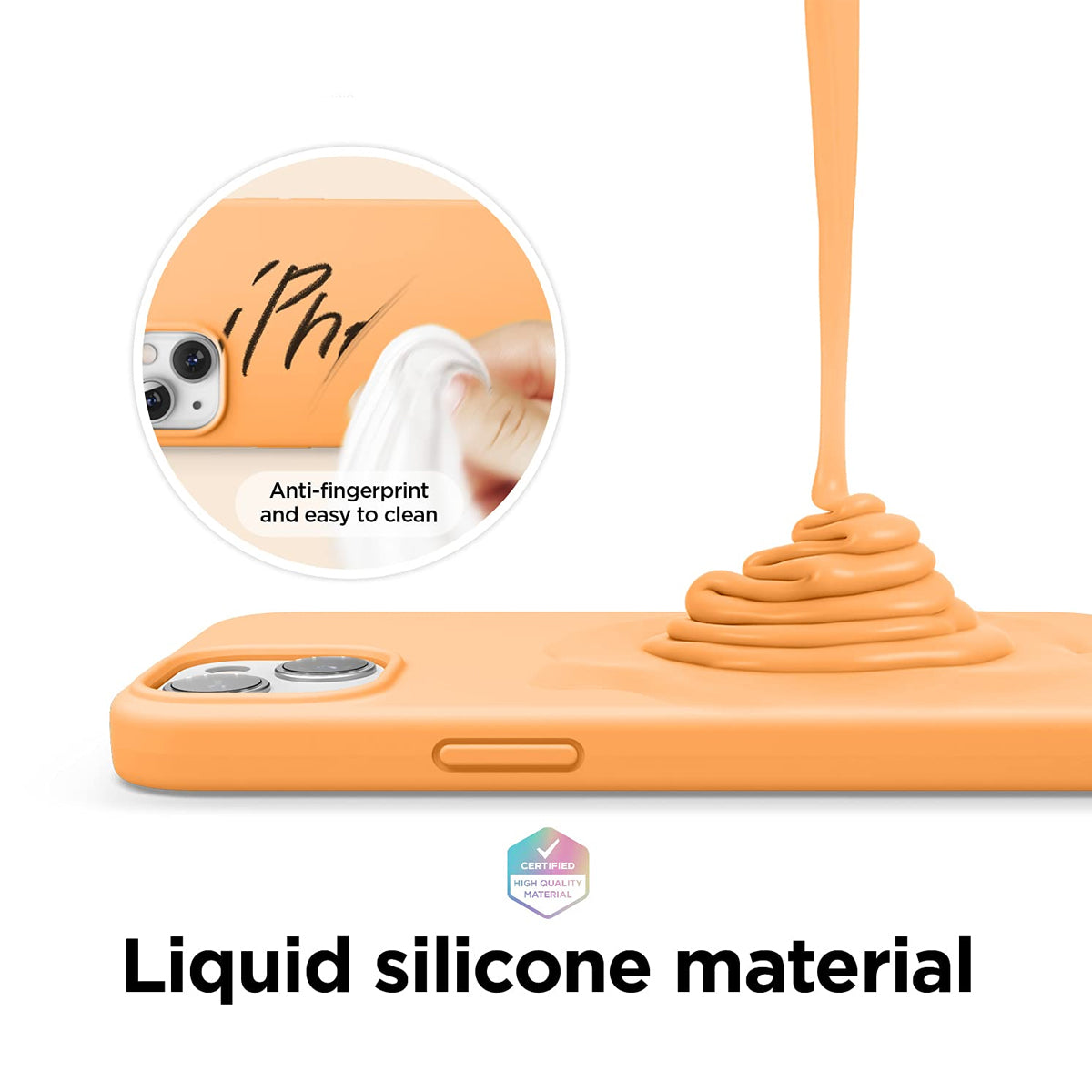 Orange Matte Liquid Silicone Case for iPhone