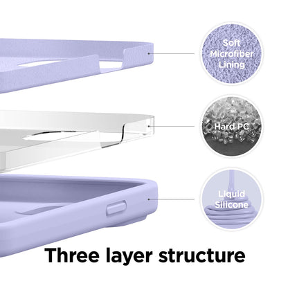 Matte Liquid Silicone Case for iPhone 11/12/13/14/15/16 & Pro – Purple– Soft Touch, Shockproof Back Cover
