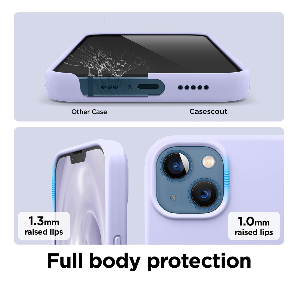 Matte Liquid Silicone Case for iPhone 11/12/13/14/15/16 & Pro – Purple– Soft Touch, Shockproof Back Cover